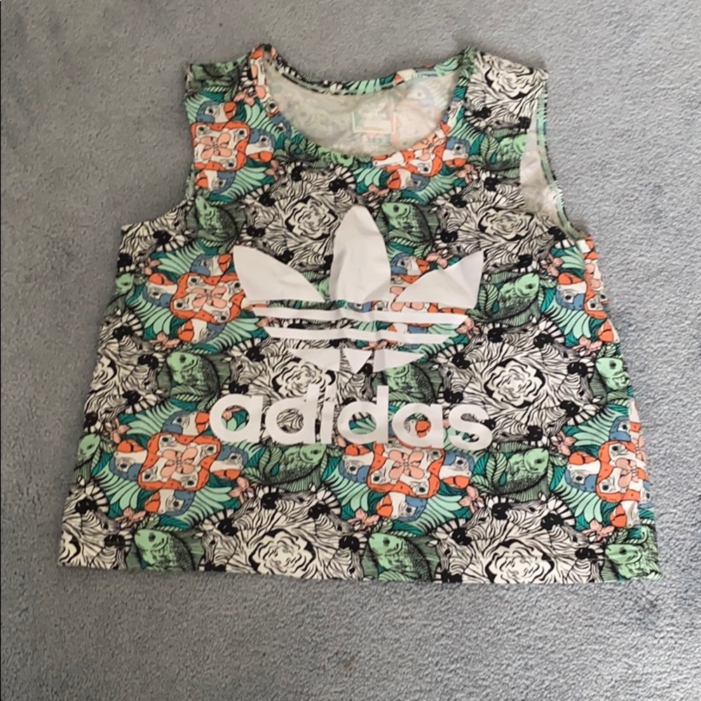Adidas floral crop top